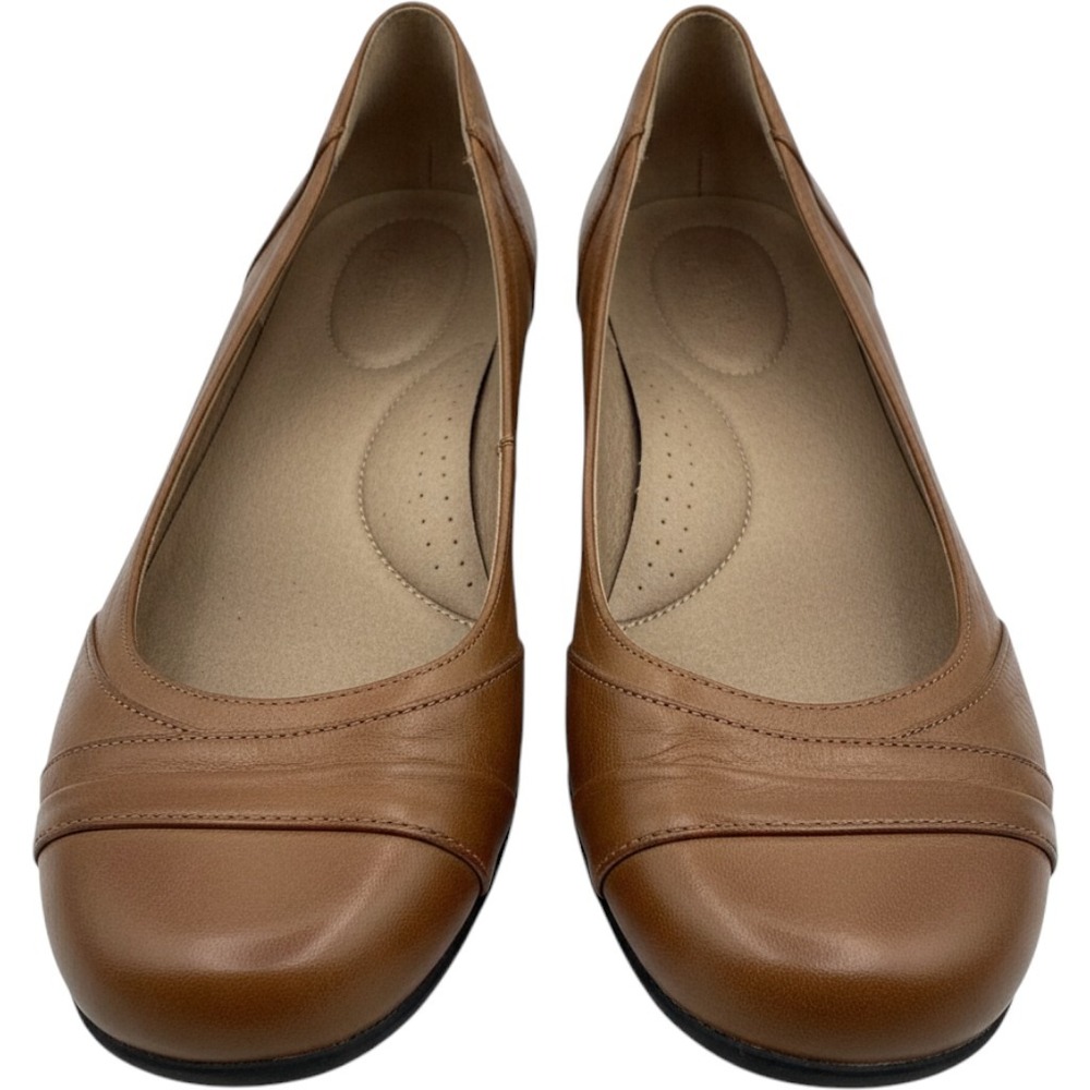 LifeStride Ballet Flats Womens 7W Brown Soft System Comfort Slip On Shoes
